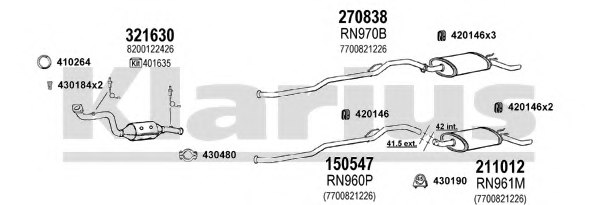 KLARIUS 721155E Exhaust System
